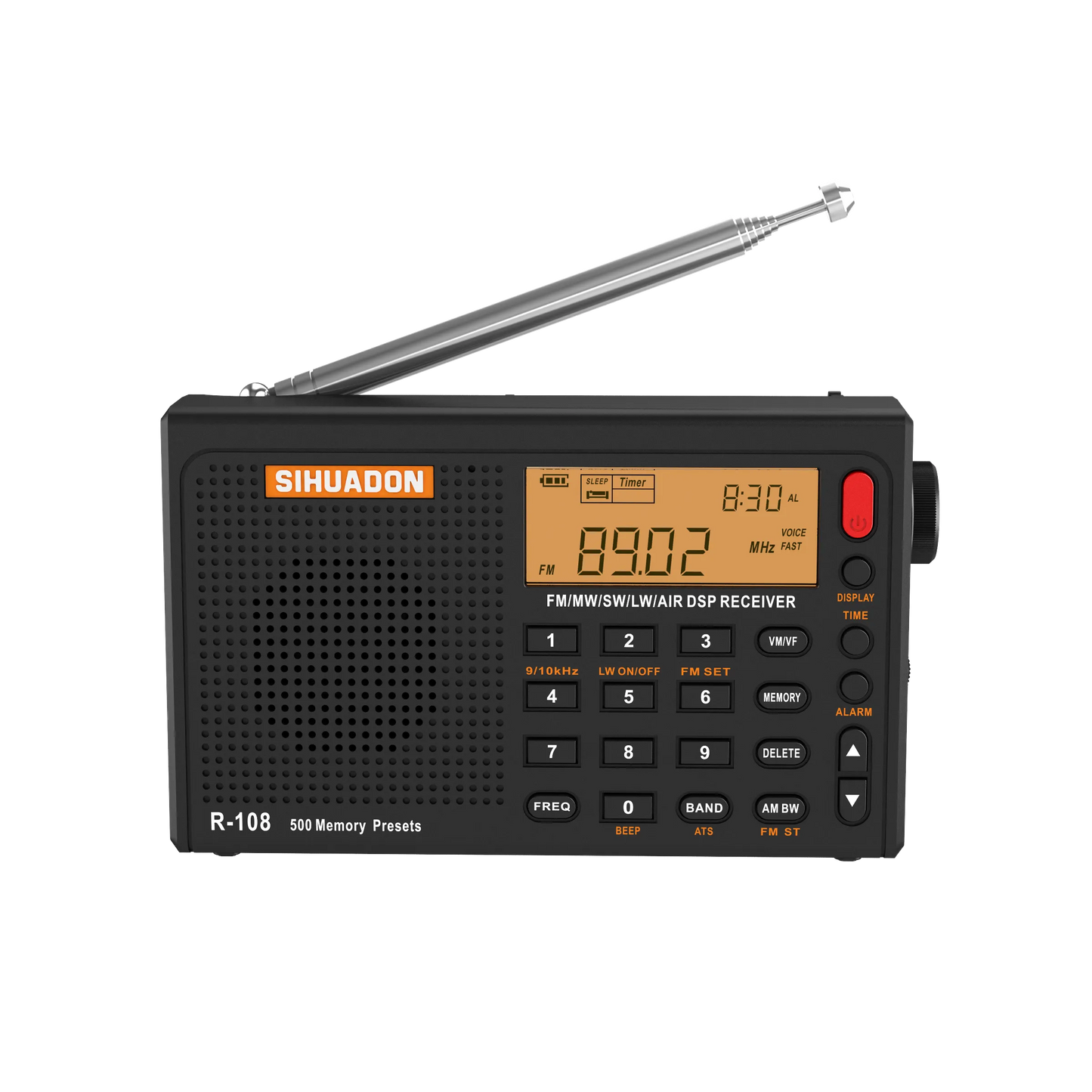 SIHUADON R-108 Radio FM Stereo Digital Portable Radio AM SW Air Radio