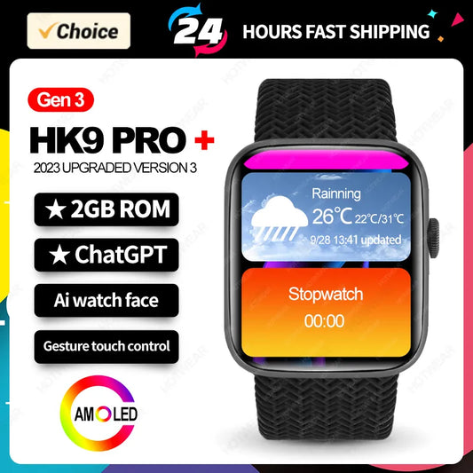 HK9 Pro Plus Gen3 AMOLED Smart Watch Men Women ChatGPT NFC Smartwatch